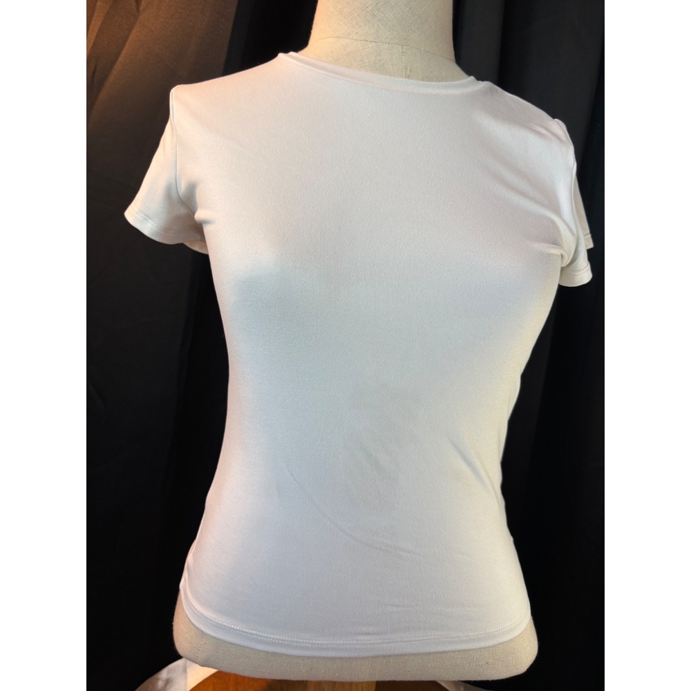 Hollister White Short Sleeve Crewneck Slim Fit Long T-Shirt Small S